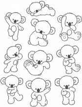 Little Aussie Koala. A set of ten Outline Stitch designs for three hoop sizes. 100x100, 130x180, 150x150.