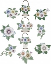 Bunch of flowers is a filled set of 10 designs for 150mm x 150mm hoops