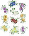 Mountain Flowers is a set is 10 designs with light fill for 200mm x200mm hoops.